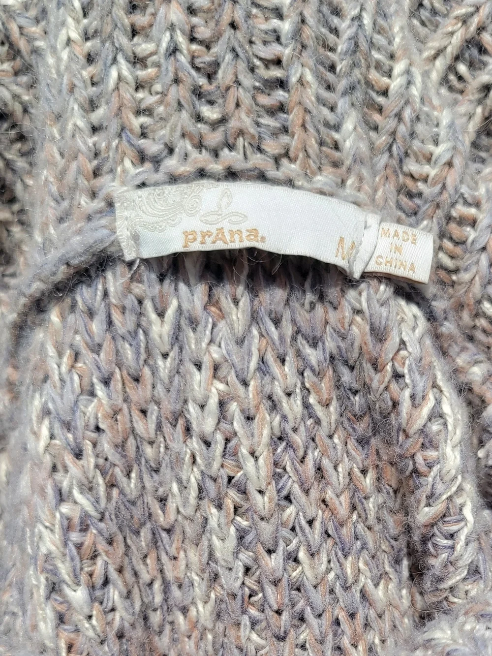 Prana Chunky Knit Turtleneck Sweater | Neutral Cozy Textured Pullover - Picture 6 of 7